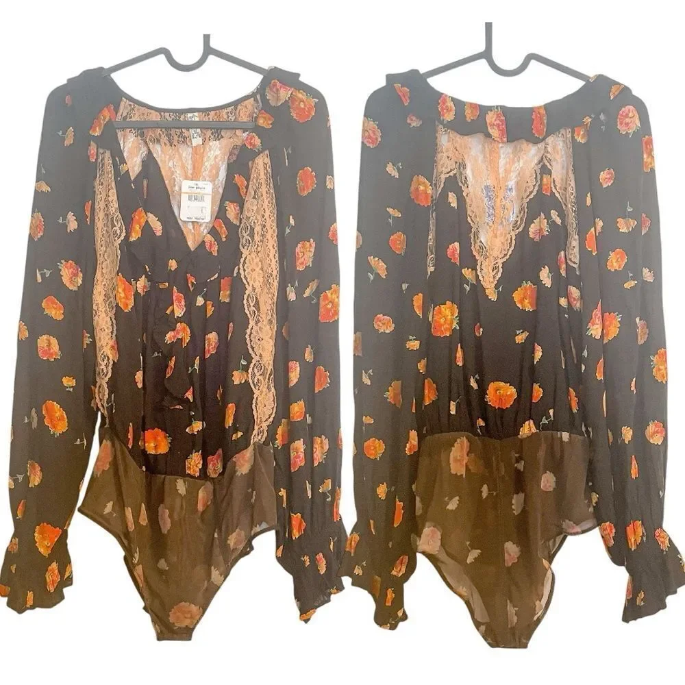 Free People Poppy Floral Bodysuit